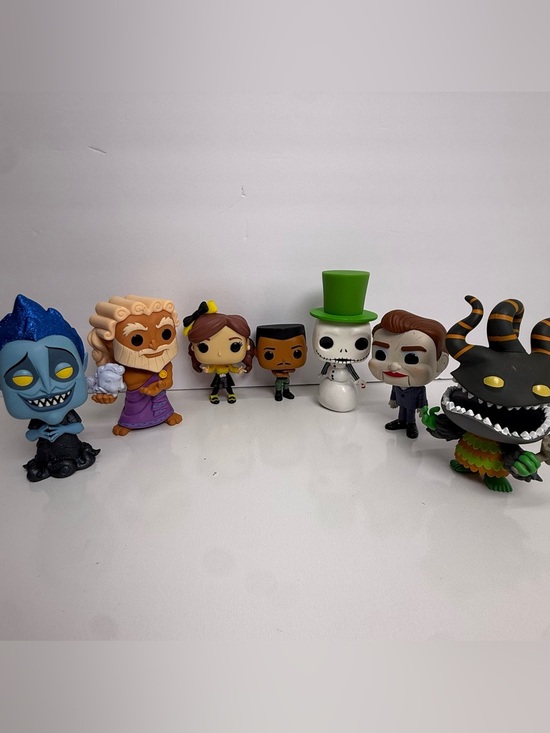 Funko Other - Funko Pop Lot Disney Harlequin 212 Benson 618 Zeus 593 Hades Emma Watkins Carl